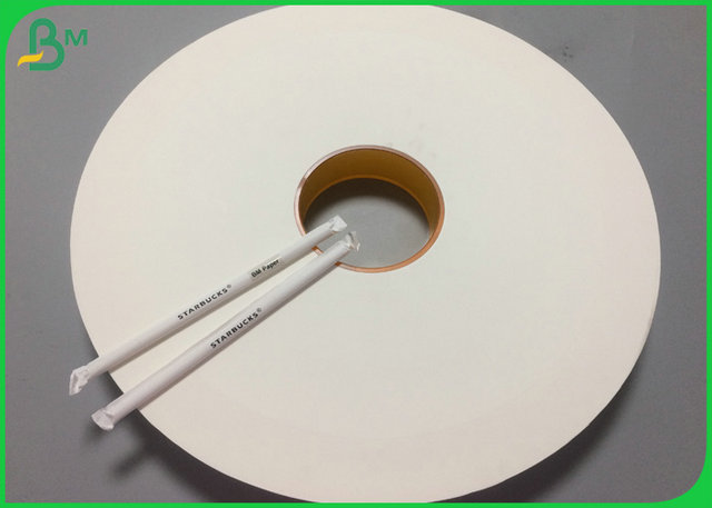 material branco Foodgrade da polpa do Virgin de 28gr único Straw Wrapping Paper 28mm 29mm